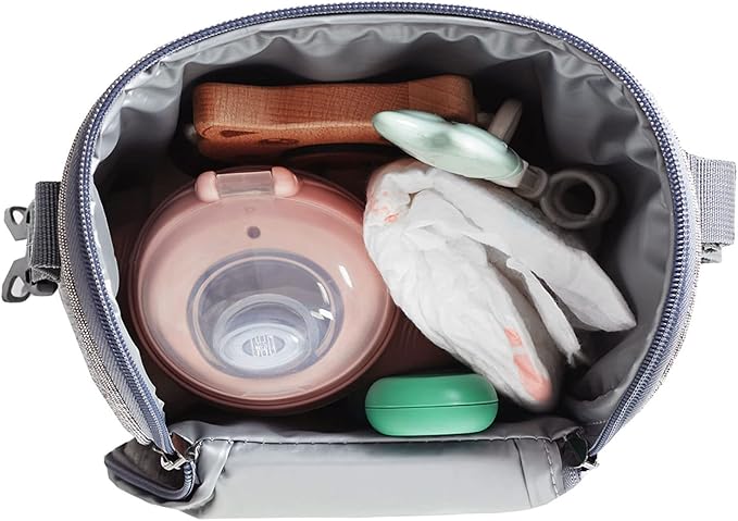 Marhynchus Nylon Baby Bottle Thermal Bag Portable Waterproof Storage Tote Pouch for Outdoor (grey)