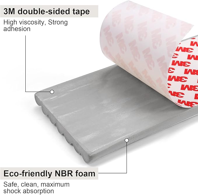 Upgraded Baby Proofing Edge Guards 6.6 ft Protector with 3M Adhesive Double Sided Tape,Extra-Wide Soft NBR Rubber Foam Padding,Furniture Safety Corner Edge Bumper Guard-Grey