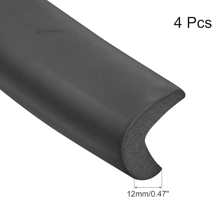 uxcell Corner Guards Edge Protectors 6.56ft(2M), 4Pack Foam Safety Bumper L Shape for Furniture Corner Table Edge Guard, Black
