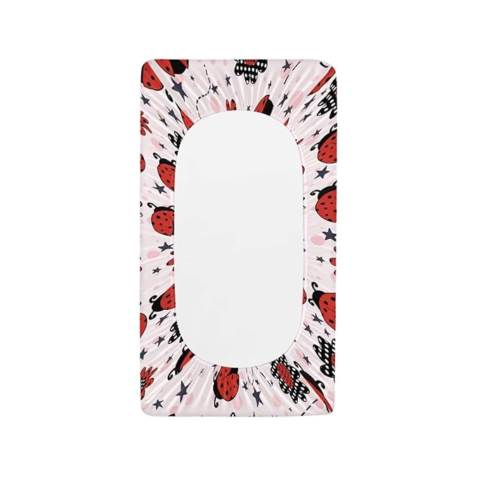 Cute Changing Pad Cover for Baby Ladybug Diaper Change Table Covers with Elastic Edge Easy to Install Baby Nursery Diaper Changing Pad Sheets Gift for Holiday