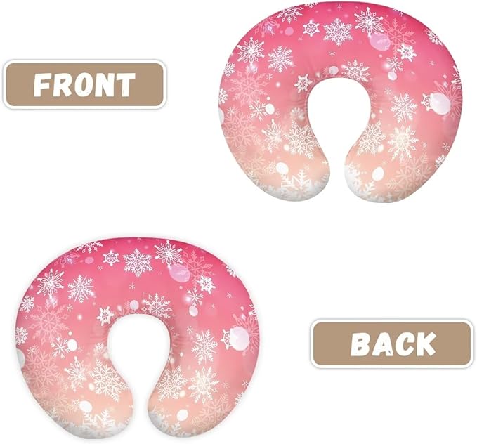 Snowflake Gradient Color Nursing Pillow Cover for U-Shaped Breastfeeding Pillow Nursing Pillow Hidden Zipper Design Soft and Skin-Friendly