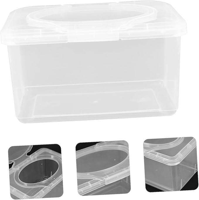 Zerodeko 2pcs Reusable Wipe Dispenser for Wipes Portable Wet Holder with Dust Cover Lightweight Pp Material Easy Access for Home Nursery