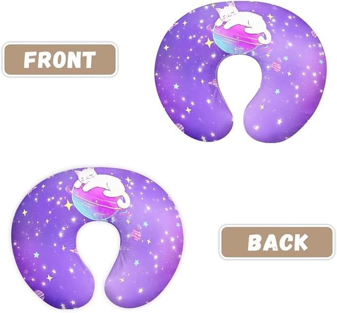 Purple Cat Nursing Pillow Cover for Feeding Pillow U-Shaped Breastfeeding Pillow Cover Hidden Zipper Design Soft and Skin-Friendly