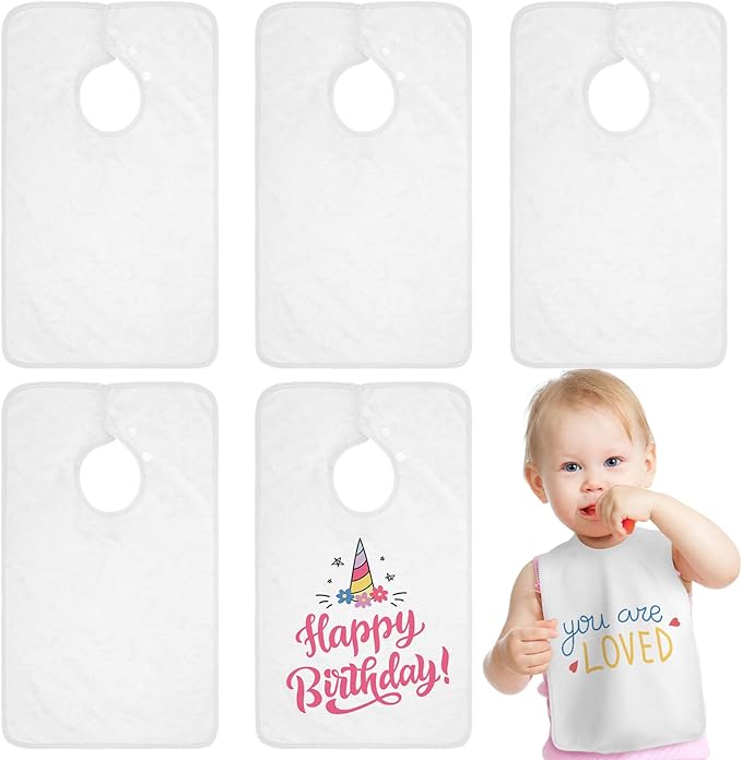Hercicy Full Coverage Pullover Toddler Baby Bibs Terry Cloth Bibs with Snap Button for 0-4 Years Unisex Feeding Drooling
