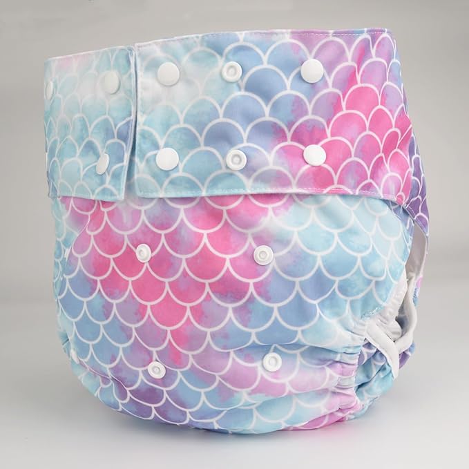 Teen Adult Cloth Diaper Nappy Reusable Washable for Disability Incontinence (Scales)