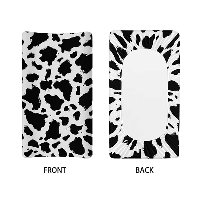 Cow Print Diaper Changing Pad Covers for Baby Boys Girl Super Soft Changing Mat Cover Infant Newborn Changing Table Sheet Fitted 32”x16” Changing Pad Covers