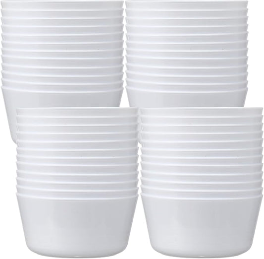 Foaincore 18 Pcs Kids Plastic Bowls 10 oz Cereal Snack Microwave Dishwasher Safe Toddler Bowls Kids Colorful Snack Children Salad Dessert Soup Supplies(White)