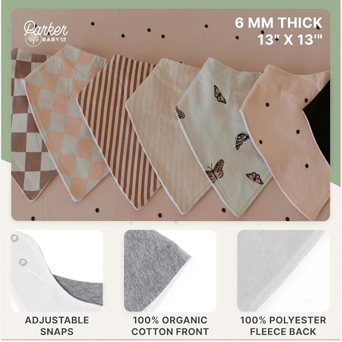 Parker Baby Bandana Drool Bibs for Boys, Girls & Unisex - Soft & Stylish Teething Bibs for Babies