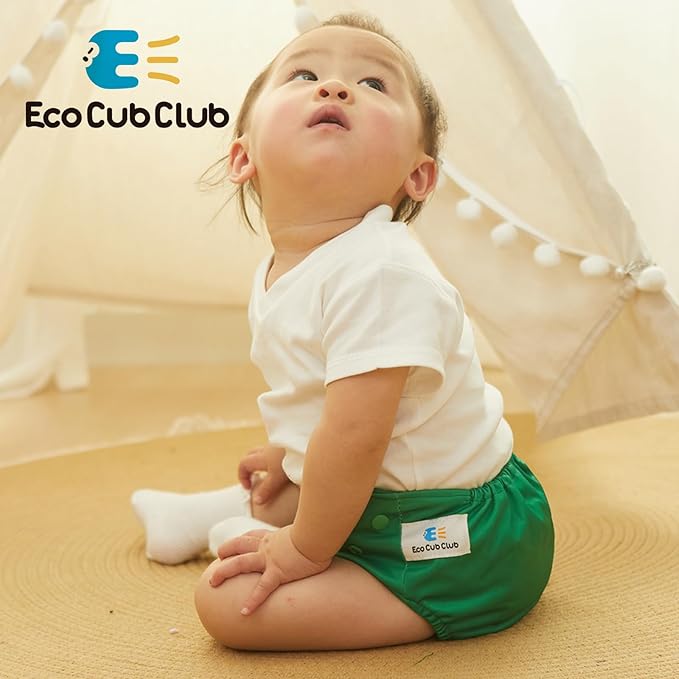 Reusable Washable Cloth Diapers 6pcs for Baby Shower,Leak-Proof Double Gussets Fleece Lining,12 Soft Fleece Inserts & 2 Wet Bags,Packed in Durable Travel Handbag&Key Chain-B-08-F