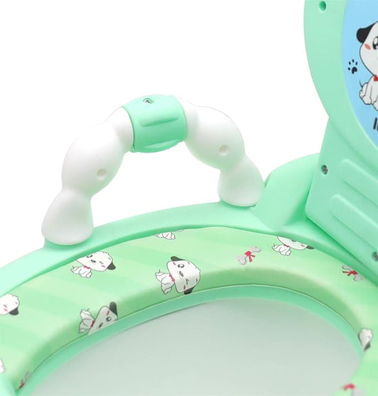 XKMT- Baby Kids Portable Green Bear Portable Potty Training Toilet Seat With Pad Toddler Lovely Toilet Comfortable Soft Seat Stool Chair [P/N: ET-BABY003-GREEN]