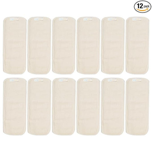 ALVABABY 12PCS Newborn Cloth Diaper Inserts - 4 Layers, Reusable, Overnight 12SMB