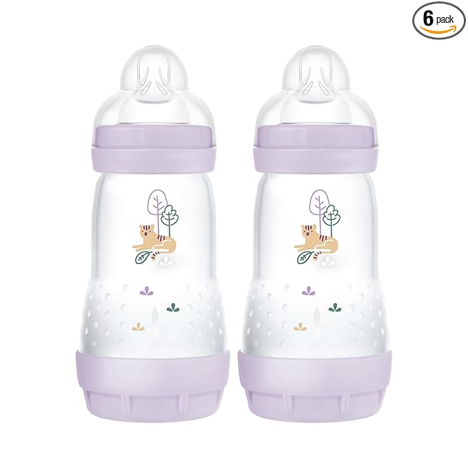 MAM Easy Start Anti-Colic Baby Bottle - 9oz, Medium Flow, BPA-Free, 2+ Months (Pack of 6)