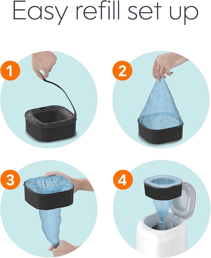 Diaper Genie Jumbo Square Refill, with Continuous Film, can Hold up to 810 Newborn-Sized Diapers per Refill.