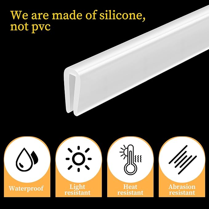 Rubber Edge Trim, U Channel Edge Protector Flexible Proof Edges Trims for Sharp Edges Clear 1/16" Slot, Fit for 0-3/32" Guard Protectors for Sheet Metal, Car Doors, Hatches, Table Corners 13Ft