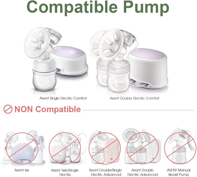 Replacement Parts Compatible with Avent Comfort Pump, Valve, Diaphragm for Single and Double Electric Pumps; Made by Maymom