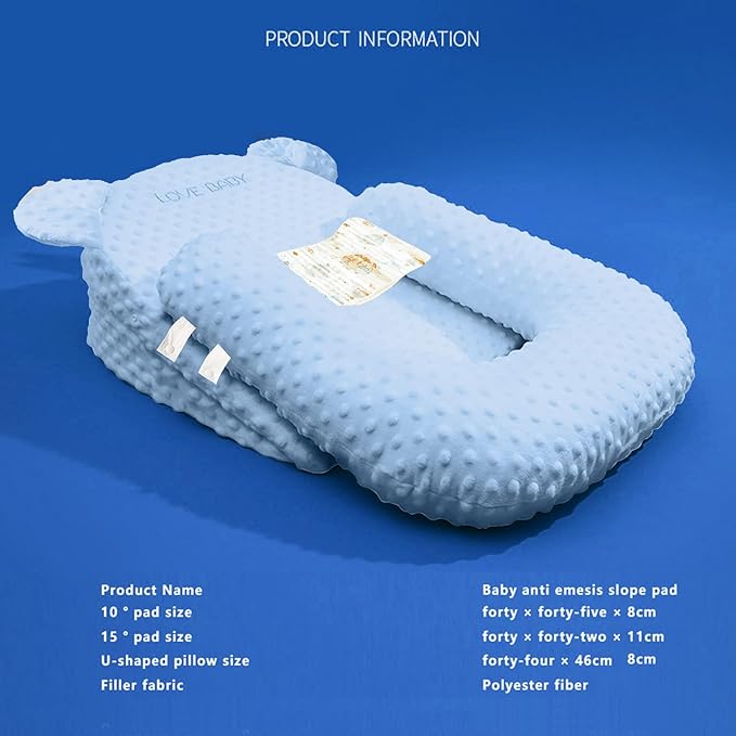 Baby Feeding Pillow Adjustable Newborn Nursing Pillow for Breastfeeding,Bottle Feeding Washable (Blue, One Size)