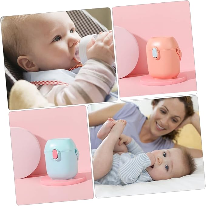 Toyvian Portable Milk Formula Box with Spoon Dispenser Dried Milk Container Food Storage Formula Supplies