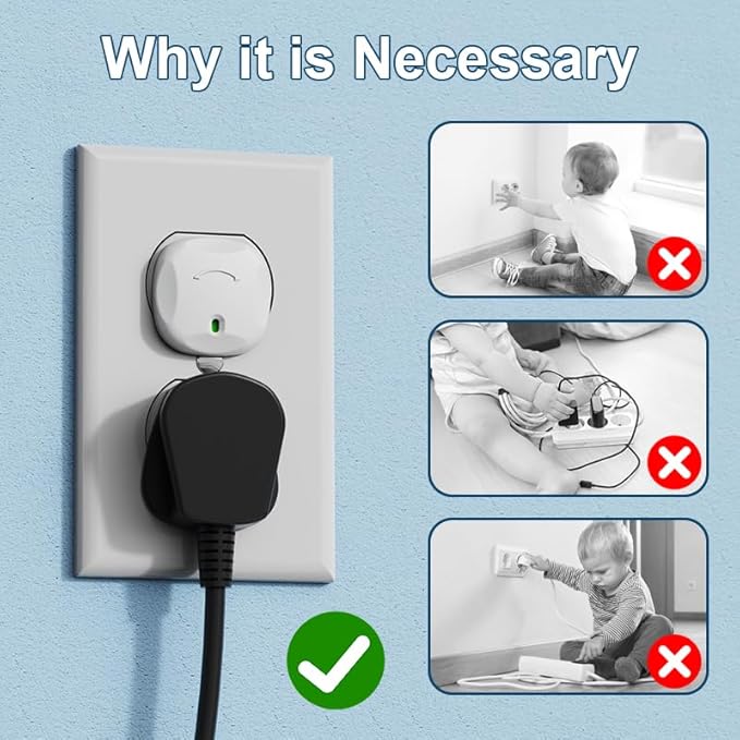 Plug Covers for Electrical Outlets, 40 Pack Plug Covers, Outlet Plug Covers to Prevent Power Shock Safety, for US 3-Prong
