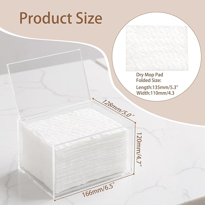Dry Sweeping Cloths Pad Holder Container, Floor Mopping Storage Acrylic Box for Fabric Softener Sheets, Clear