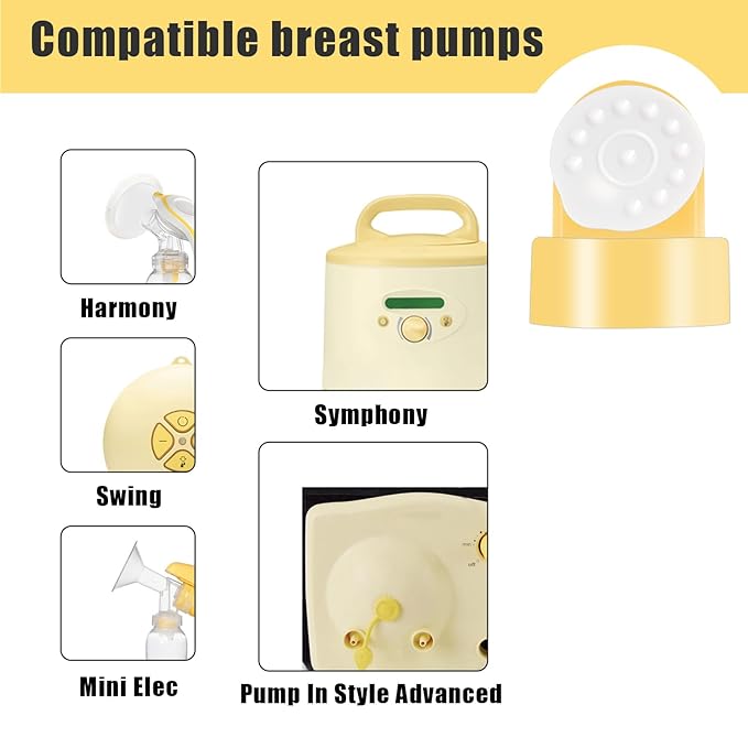 8pcs Silicone Membrane Replacement for Medela, BPA Free Breast Pump Parts Spare Hand Accessories for Manual and Electric Style Valves Breast Pump Kit (White)