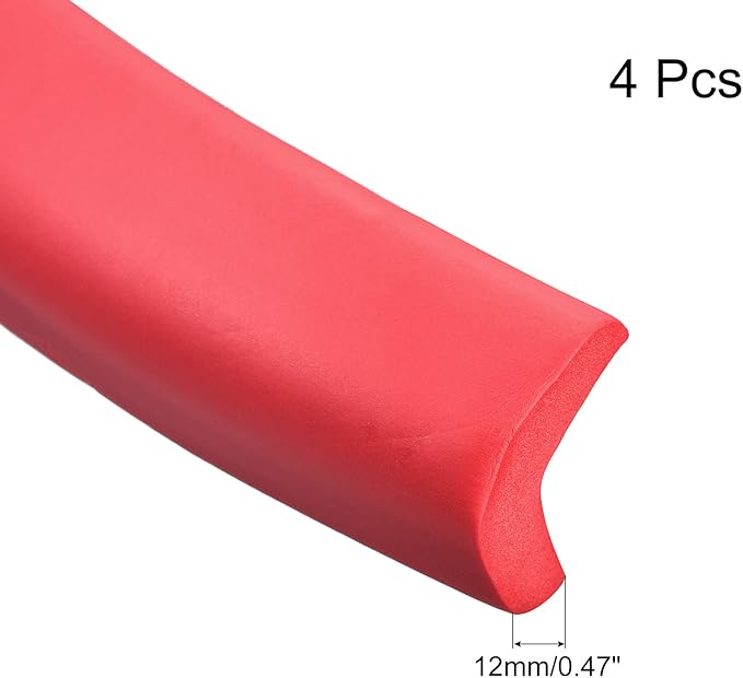 uxcell Corner Guards Edge Protectors 6.56ft(2M), 4Pack Foam Safety Bumper L Shape for Furniture Corner Table Edge Guard, Red