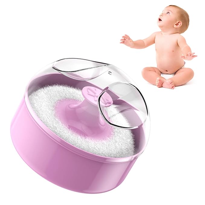 Powder Puff with Case Body Cosmetic Empty Loose Powder Box Container Body Powder Puff