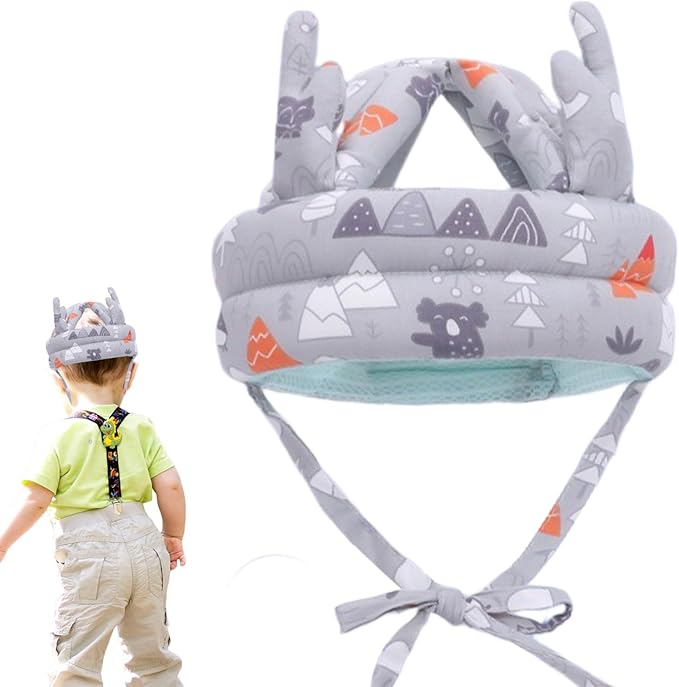 Baby Helmet, Baby Adjustable Helmet, Lightweight and Soft, No Bumps Safety Head Cushion Bumper Bonnet, Adjustable Protective Cap Child Safety Headguard Hat for Running Walking Crawling