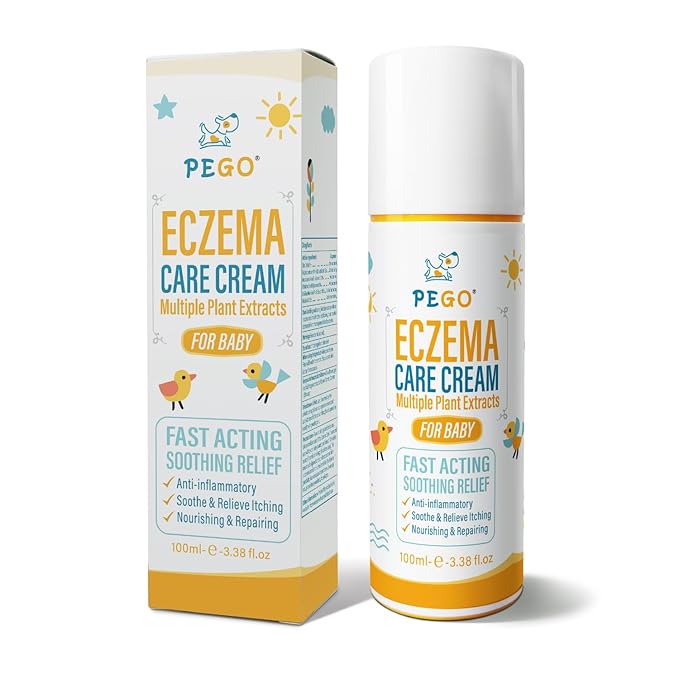 Baby Eczema Cream - Kids Eczema Therapy & Relief Body Cream, Nourishing Skin Protectant Soothes & Relieves Dry, Hypoallergenic, Fragrance & Steroid-Free (100ml, Fl Oz, 3.38) (White+)