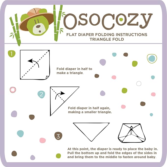 OsoCozy Bamboo/Organic Cotton Flat Cloth Diapers - Birdseye Weave - 32 x 35 Inch One-Layered Nappies, Super Soft 70% Bamboo, 30% Organic Cotton, Unbleached Natural Color. 6 Count