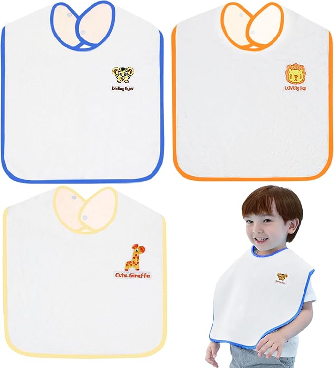 Bibs Set Large Toddler Bibs Ultra Soft & Absorbent,Pullover Baby Bibs for Drooling Feeding