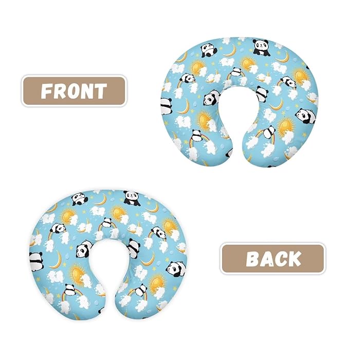 Cute Panda Nursing Pillowcase for Breastfeeding, Bottle Feeding and Bonding for Baby Boys Girls, Comfortable Nursing Pillow Cover Fits Snug on Infant Easy to Clean