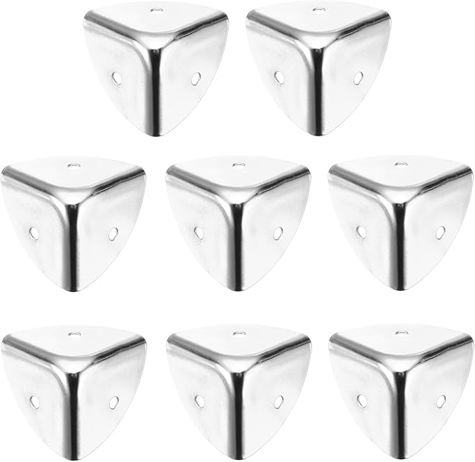 uxcell 8PCS Metal Corner Protector 1.5 x 1.5 x 1.5 Inch Box Edge Guard Protector Zinc Alloy Cabinets Speaker Corners Protector for Furniture Decorative (Silver)