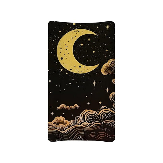ZDCUSTOM Moon Pattern Changing Pad Cover for Baby Girls Boys, Diaper Changing Table Covers, Changing Pad Sheets Soft & Breathable Stretchy Changing Pad Covers