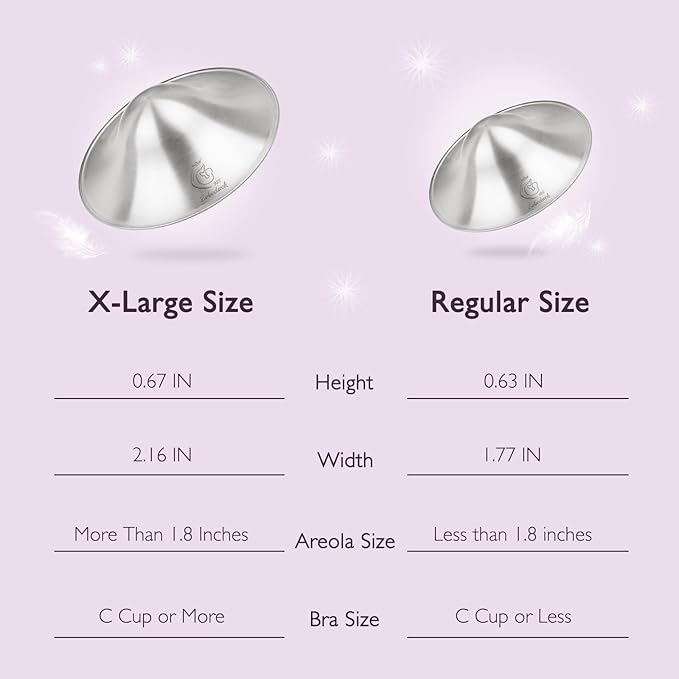 Boboduck 925 Silver Nipple Covers Breastfeeding - The Original Silver Nursing Cups - Protect and Soothe Sore Nipples - Silver Nipple Shield Guards with Soft Silicone Ring