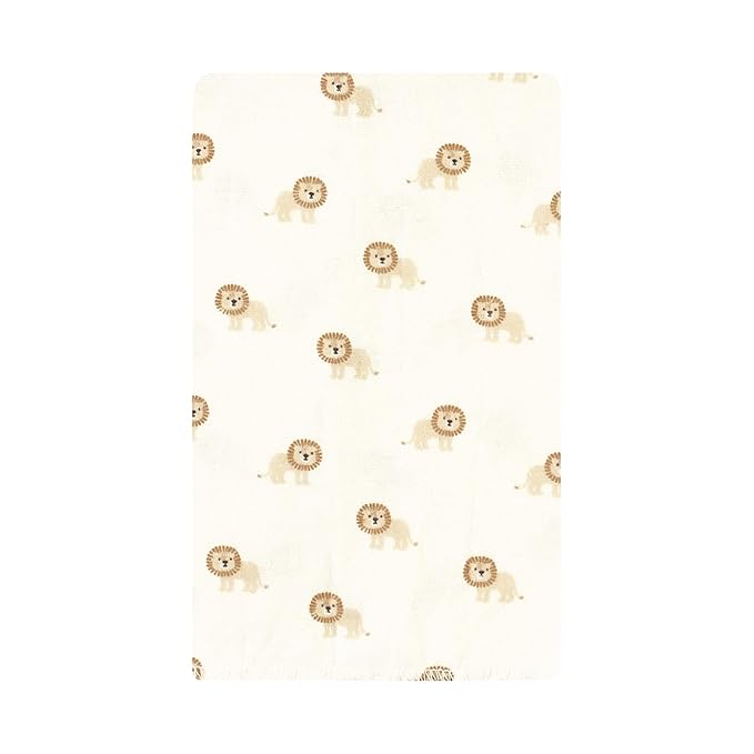Hudson Baby Unisex Baby Cotton Flannel Burp Cloths, Brave Lion 10-Pack, One Size