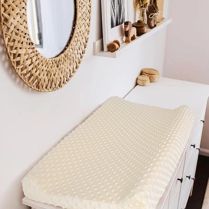 iEvolve Changing Pad Cover Ultra Soft Minky Dots Changing Table Cover Breathable Changing Table Sheet Diaper Changing Pad Cover for Baby Boys Girls (LightBeige)