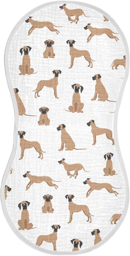 vvfelixl Great Dane Burp Cloths for Baby Boy Girls Baby Washcloths Burp Rags 1 Pack