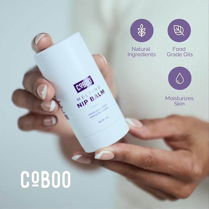 CoBoo Melting Nip Balm for Sore Nipples, Baby-Friendly Postpartum Essential, Touch-Free Application, Soothes and Protects, Breastfeeding Essentials