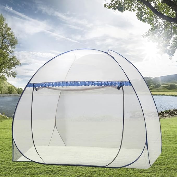 Pop Up Mosquito Net for Bed, Portable Camping Travel Mosquito Netting Bed Tent, Canoy Bed Tent Suit for Twin Full Queen King Size Bed, Mosquito Net Tent for Kids Girls Boys Bedroom