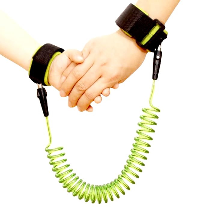 Xiaoyu 2 Colors Baby Anti-Lost Belt, 360 Degree Rotation, Child Walking Safety Toddler Harness, Green & Pink, 2.5MM