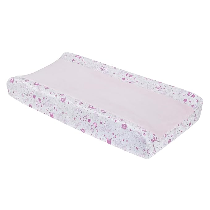 Disney Princess - Dare to Dream Super Soft Pink and White Changing Pad Cover