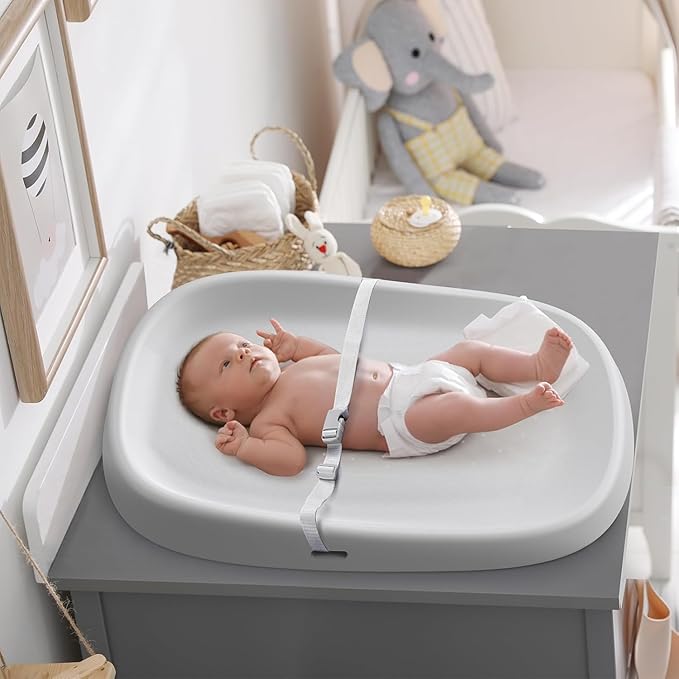 Bellababy Baby Changing Pad, Waterproof & Non-Slip, Soft, Easy to Clean, Lightweight, Portable, Polyurethane (PU), 27.6 * 19.2 * 2.9, Gray