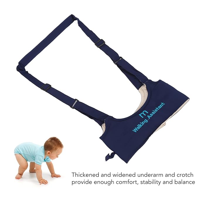 Baby Walker Baby Walking Harness Adjustable Handheld Kids Walker Helper Walking Learning Helper for Toddler 8-20 Months(Navy Blue)