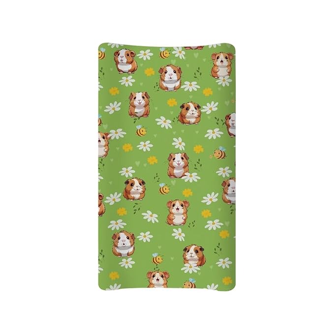 Hamster Baby Changing Pad Cover Bee Soft Stretchy Diaper Changing Table Pad Cover for Girls Boys Breathable Nursery Cute