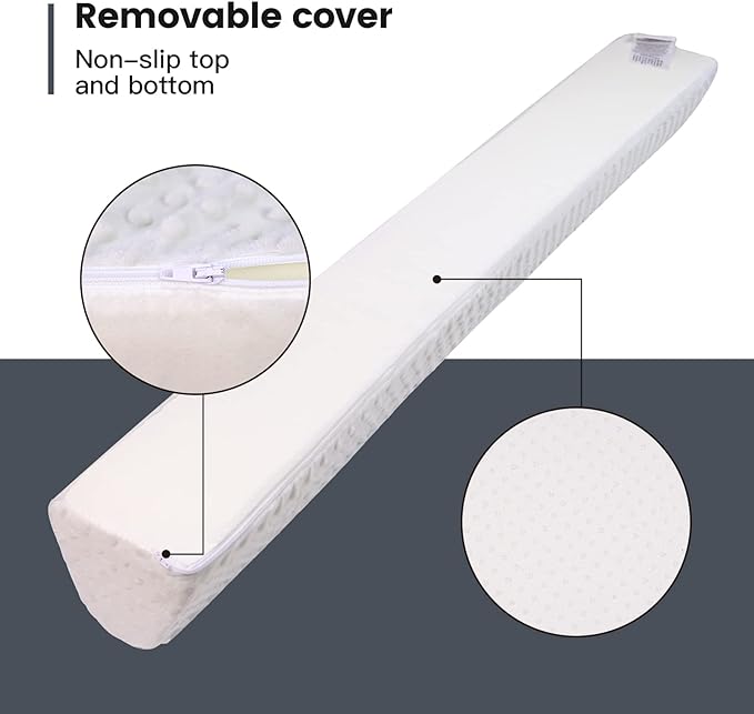 YENING Baby Bed Bumpers for Toddlers Foam Bed Guard Rail for Kids Bed Toddler Bed Bumper for Twin Full Queen King Size Bed Grey, 2-Pack