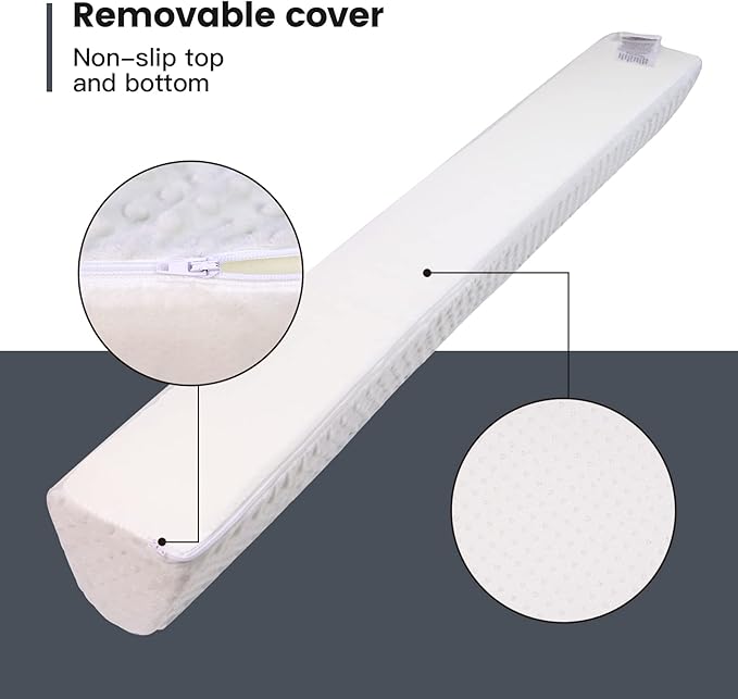 YENING Baby Bed Bumpers for Toddlers Foam Bed Guard Rail for Kids Bed Toddler Bed Bumper for Twin Full Queen King Size Bed Grey, 1-Pack