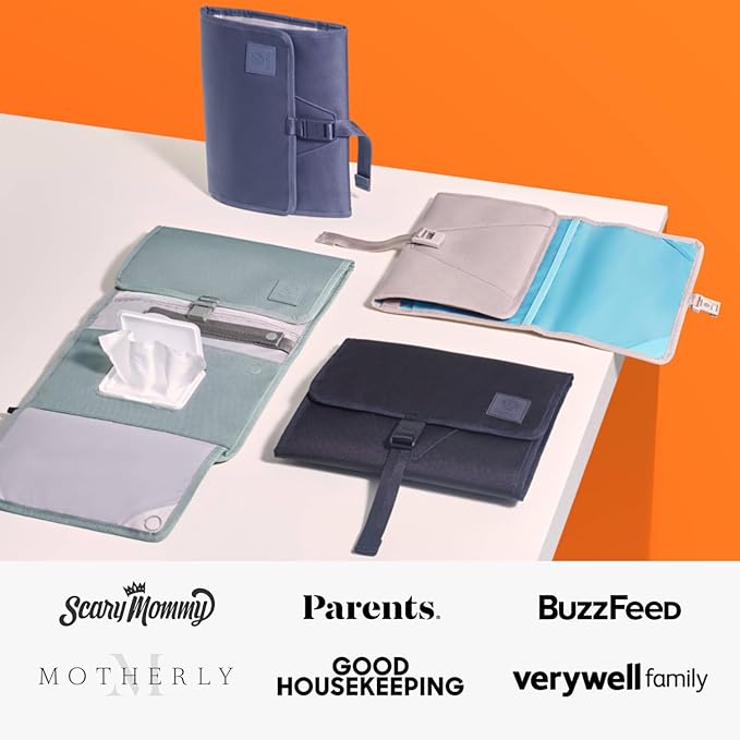 Huhu Baby Changing Wallet – Compact, Portable Diaper Changing Pad for Travel – Easy to Clean, Foldable Changing Mat – Must Have Diaper Bag Accessory for New Parents (Outdoorsy Sage)