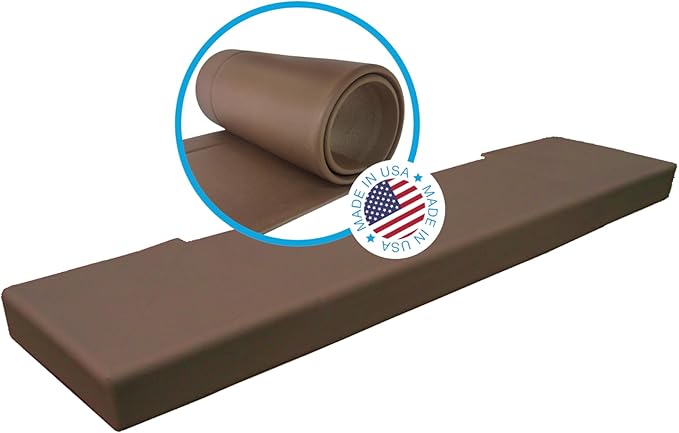 KidKusion Soft Seat Hearth Pad | Made in USA | Brown | 90" x 14" | Fireplace and Hearth Protection