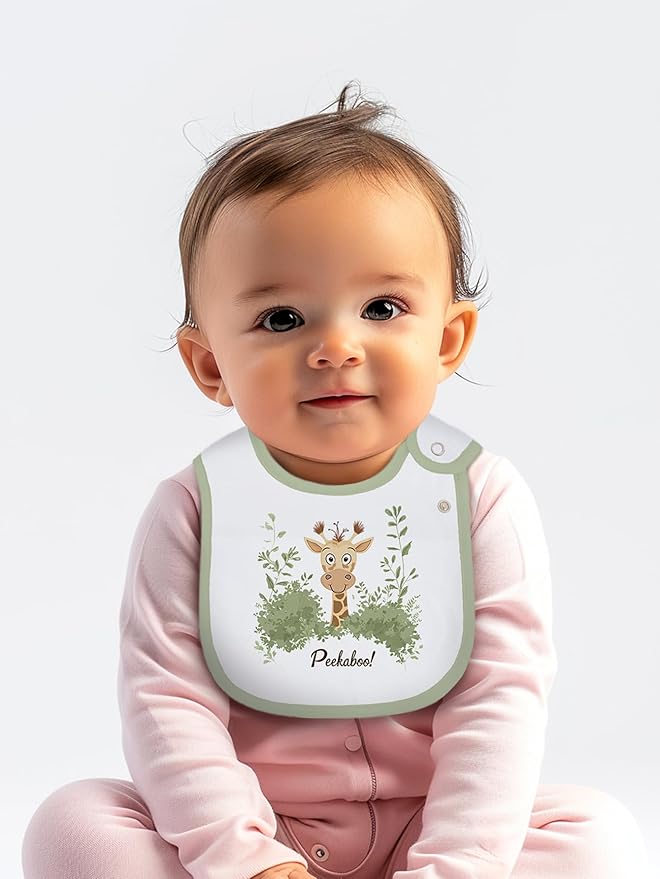 Maiwa 6 Pack Cotton Baby Bibs for Girls Boys with Waterproof layer for Drooling Eating teething with Snaps
