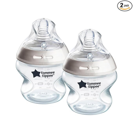 Tommee Tippee Natural Start Anti-Colic 5 oz BPA Free Baby Bottles, 0+ Months, Slow Flow Breast-Like Nipple, Self Sterilizing, Designed for Seamless Transition Between Bottle and Breast, Pack of 2